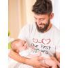 imageTstars Our First Fathers Day Matching Outfits New Dads Gifts Dad Shirt and Son Daughter Infant BodysuitDad White  Baby White