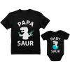 imagePapa ampamp Baby Saur Daddy and Son Daughter Matching Outfits Gifts for New Dads Fathers Day Dad Shirt ampamp Infant BodysuitPapa Black  Baby Black