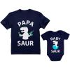 imagePapa ampamp Baby Saur Daddy and Son Daughter Matching Outfits Gifts for New Dads Fathers Day Dad Shirt ampamp Infant BodysuitPapa Navy  Baby Navy