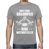 imageTeeStars  Only Cool Grandpas Ride Motorcycles  Gift for Biker Papa TShirtGray