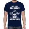 imageTeeStars  Only Cool Grandpas Ride Motorcycles  Gift for Biker Papa TShirtNavy
