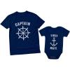 imageTstars Captain ampamp First Mate Dad and Baby Matching Outfits Fathers Day Daddy Me Shirts Captain Navy XXLargeMate Navy 6M 36M