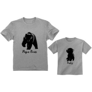 imageBaby ampamp Papa Bear Mens TShirt ampamp Infant Shirt Set Father ampamp Son Matching SetPapa Gray  Baby Gray