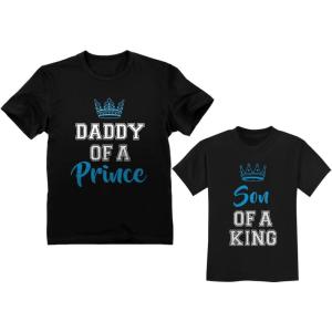 imageDad and Son Matching Shirts King ampamp Prince Fathers Day Daddy Me OutfitsDaddy Black  Son Black