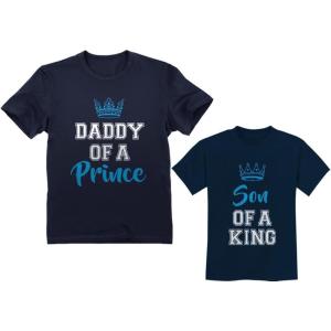 imageDad and Son Matching Shirts King ampamp Prince Fathers Day Daddy Me OutfitsDaddy Navy  Son Navy
