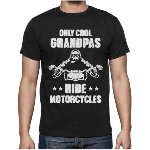 imageTeeStars  Only Cool Grandpas Ride Motorcycles  Gift for Biker Papa TShirtBlack