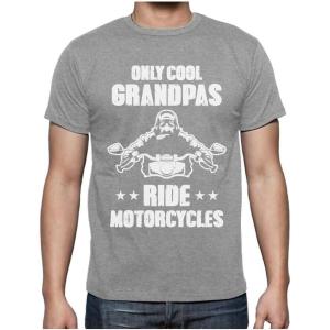 imageTeeStars  Only Cool Grandpas Ride Motorcycles  Gift for Biker Papa TShirtGray