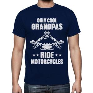 imageTeeStars  Only Cool Grandpas Ride Motorcycles  Gift for Biker Papa TShirtNavy