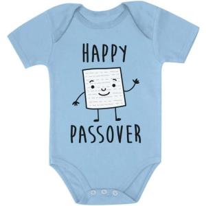 imageTstars Happy Passover Bar Mitzvah Baby Bodysuit Festive Jewish Holiday Outfit for Infant Boys ampamp GirlsHappy  Aqua