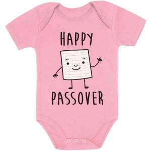 imageTstars Happy Passover Bar Mitzvah Baby Bodysuit Festive Jewish Holiday Outfit for Infant Boys ampamp GirlsHappy  Pink