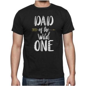 imageWild One Dad Shirt Safari Theme Family First Birthday Daddy Shirt for MenBlack
