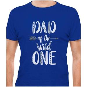 imageWild One Dad Shirt Safari Theme Family First Birthday Daddy Shirt for MenBlue