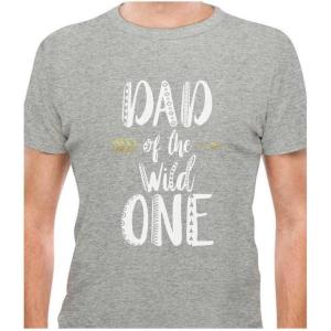 imageWild One Dad Shirt Safari Theme Family First Birthday Daddy Shirt for MenGray