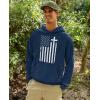imageTeeStars  Christian Distressed White USA Cross Flag  Religious HoodieBlue