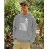 imageTeeStars  Christian Distressed White USA Cross Flag  Religious HoodieGray