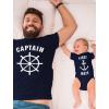 imageTstars Captain ampamp First Mate Dad and Baby Matching Outfits Fathers Day Daddy Me Shirts Captain Navy SmallMate Navy 24M 1824M
