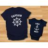 imageTstars Captain ampamp First Mate Dad and Baby Matching Outfits Fathers Day Daddy Me Shirts Captain Navy SmallMate Navy 24M 1824M