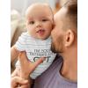 imageTstars Happy Fathers Day Daddy Baby for New First Infant BodysuitGray Stripes