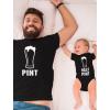 imageTstars Pint ampamp Half Pint Funny Father and Son Matching Shirts Gifts for Dads Fathers Day Dad Shirt and Baby BodysuitDad Black  Baby Black