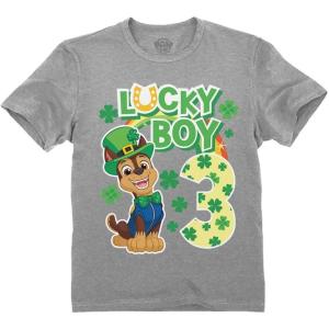 imageChase 3rd Birthday Boy Shirt Gifts for 3 Year Old Boys Third Bday Paw Patrol Party Toddler Kids TShirtSt Patrick 3rd  Gray