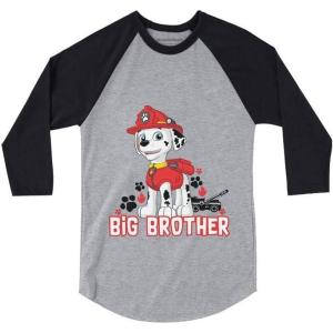 imagePaw Patrol Marshall Big Brother 34 Sleeve Baseball Jersey Toddler ShirtDark Gray