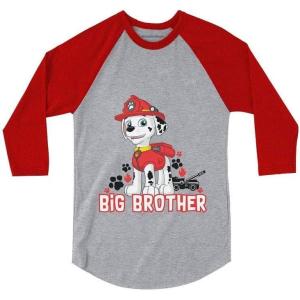 imagePaw Patrol Marshall Big Brother 34 Sleeve Baseball Jersey Toddler ShirtRed
