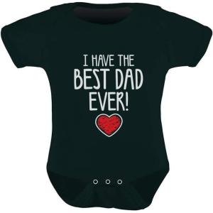 imageTstars Best Dad Ever Baby Boy Girl Outfit Gifts for New Dads from Son Daughter Fathers Day Infant BodysuitBlack