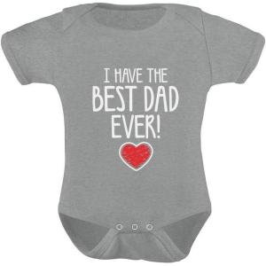 imageTstars Best Dad Ever Baby Boy Girl Outfit Gifts for New Dads from Son Daughter Fathers Day Infant BodysuitGray
