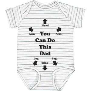 imageTstars Daddy Is My Hero Fathers Day Baby Boy Girl Outfit New Dad Gifts I Love Papa Infant BodysuitGray Stripes
