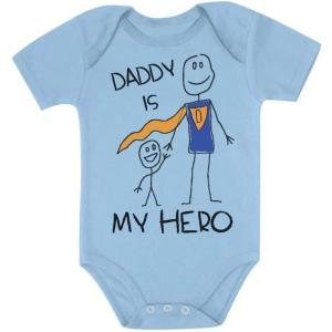 imageTstars Daddy Is My Hero Fathers Day Baby Boy Girl Outfit New Dad Gifts I Love Papa Infant BodysuitHero  Aqua
