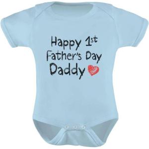 imageTstars Happy Fathers Day Daddy Baby for New First Infant BodysuitFirst Fday  Light Blue