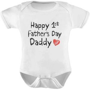 imageTstars Happy Fathers Day Daddy Baby for New First Infant BodysuitFirst Fday  White