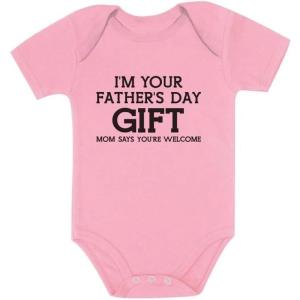 imageTstars Happy Fathers Day Daddy Baby for New First Infant BodysuitGift  Pink