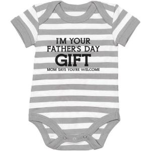 imageTstars Im Your Fathers Day Gift Baby Boy Girl Outfit Gifts for First Time Dad New Dads Funny Infant BodysuitGrayWhite