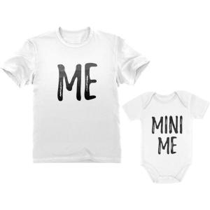 imageTstars Me ampamp Mini Me Fathers day Dad and Baby Matching Outfits Gifts for New Dads Daddy and Son Daughter Shirts SetDad White  Son White