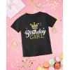 imageBirthday Girl Youth Crown Youth Shirts for Kids Gift for Girls TShirtBlack