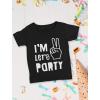 imageIm Two Lets Party 2nd Birthday Shirt Gifts for 2 Year Old Boy Girl Toddler Kids TShirtBlack