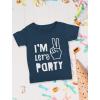 imageIm Two Lets Party 2nd Birthday Shirt Gifts for 2 Year Old Boy Girl Toddler Kids TShirtNavy