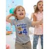 imagePaw Patrol 4 Chase Shirt Gifts for Four Years Old 4th Birthday Theme Party Toddler Kids TShirt4th Birthday  Gray