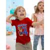 imagePaw Patrol 4 Chase Shirt Gifts for Four Years Old 4th Birthday Theme Party Toddler Kids TShirt4th Birthday  Red