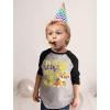imagePaw Patrol Construction Pup Rubble Digging Being 3 3rd Birthday 34 Sleeve Baseball Jersey Toddler Kids TShirtRubble Dig R3  Dark Gray