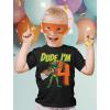 imageTMNT Mutant Birthday Dude Shirt Cowabunga Its My Birthday Ninja Pizza for Boys 4th 5th 6th Toddler Kids TShirtDude 4th  Black