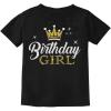 imageBirthday Girl Youth Crown Youth Shirts for Kids Gift for Girls TShirtBlack