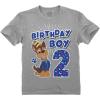 imageChase Birthday Boy 2 Shirt Gifts for Two Years Old Boys Second Bday Party Paw Patrol Toddler Kids TShirt2nd Birthday  Gray