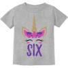 imageGift for 6 Year Old Girl Unicorn 6th Birthday Youth Kids TShirtGray