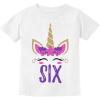 imageGift for 6 Year Old Girl Unicorn 6th Birthday Youth Kids TShirtWhite