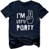 imageIm Two Lets Party 2nd Birthday Shirt Gifts for 2 Year Old Boy Girl Toddler Kids TShirtNavy
