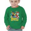 imagePaw Patrol Ready for Action Chase Marshall Toddler Kids Long Sleeve TShirtGreen