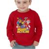 imagePaw Patrol Ready for Action Chase Marshall Toddler Kids Long Sleeve TShirtRed