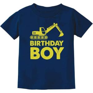 imageBirthday Boy Shirt Tractor Construction Party Toddler ampamp Youth Boys Kids TShirtNavy